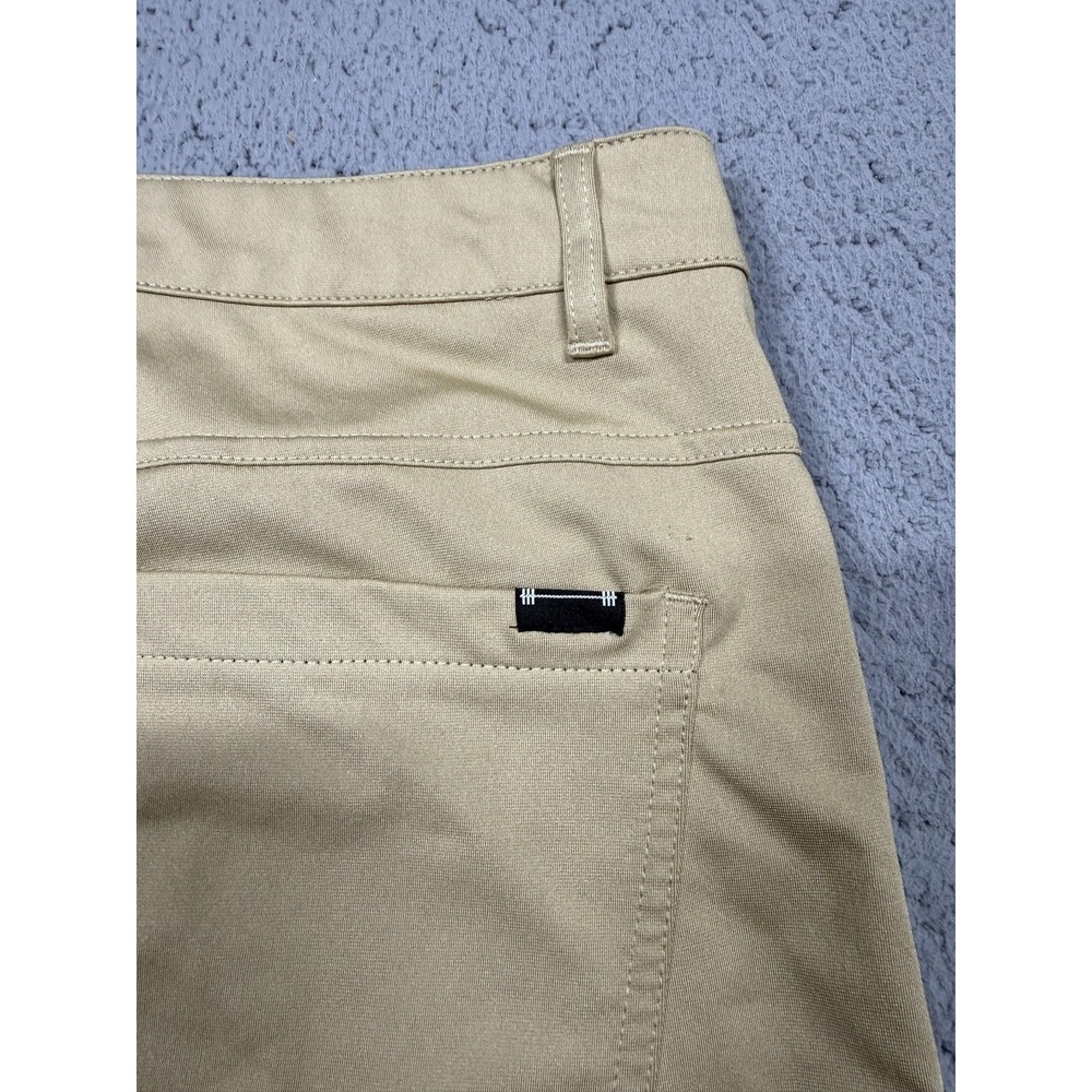 Barbell Pants Mens 34x32 Beige Microfiber Performance Chino Casual Travel Golf - Picture 10 of 10
